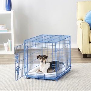 New blue dog crate cage